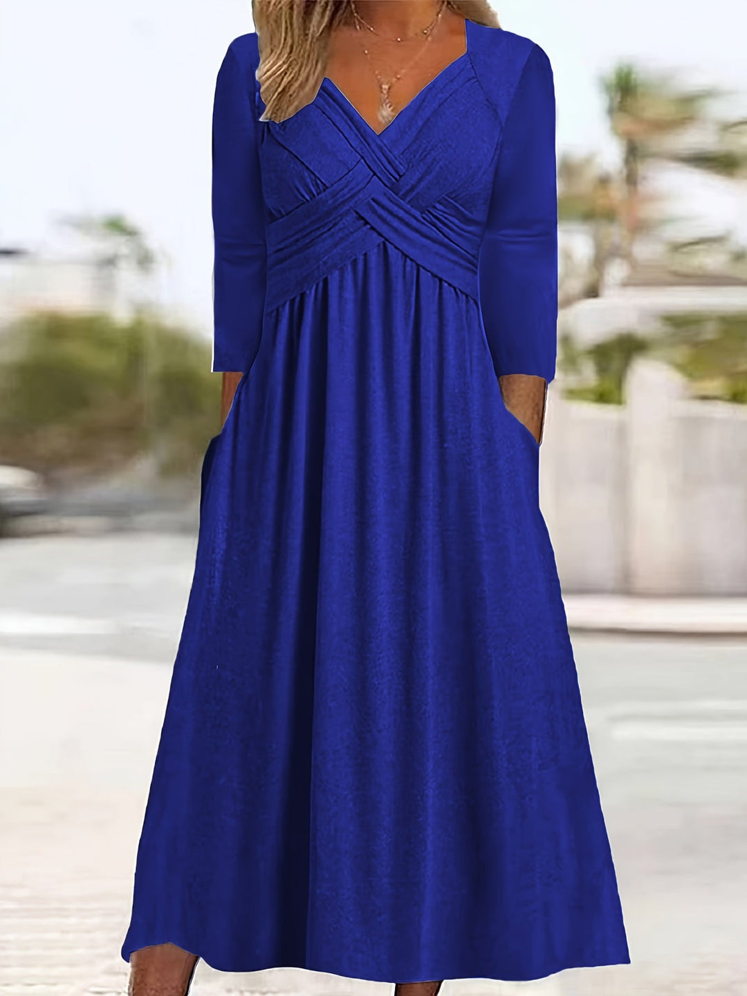 Sage – Cross Front Midi Dress