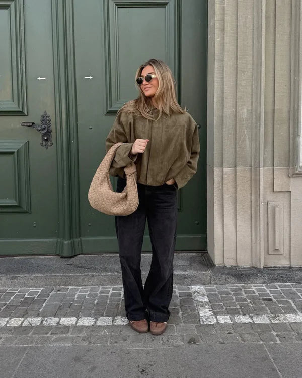Ora – Suede Bomber Jacket