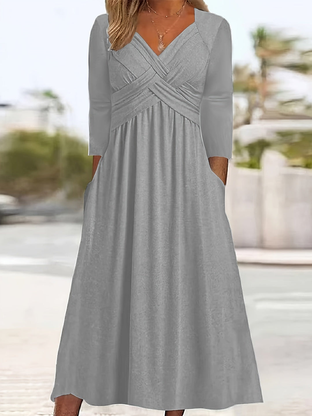 Sage – Cross Front Midi Dress