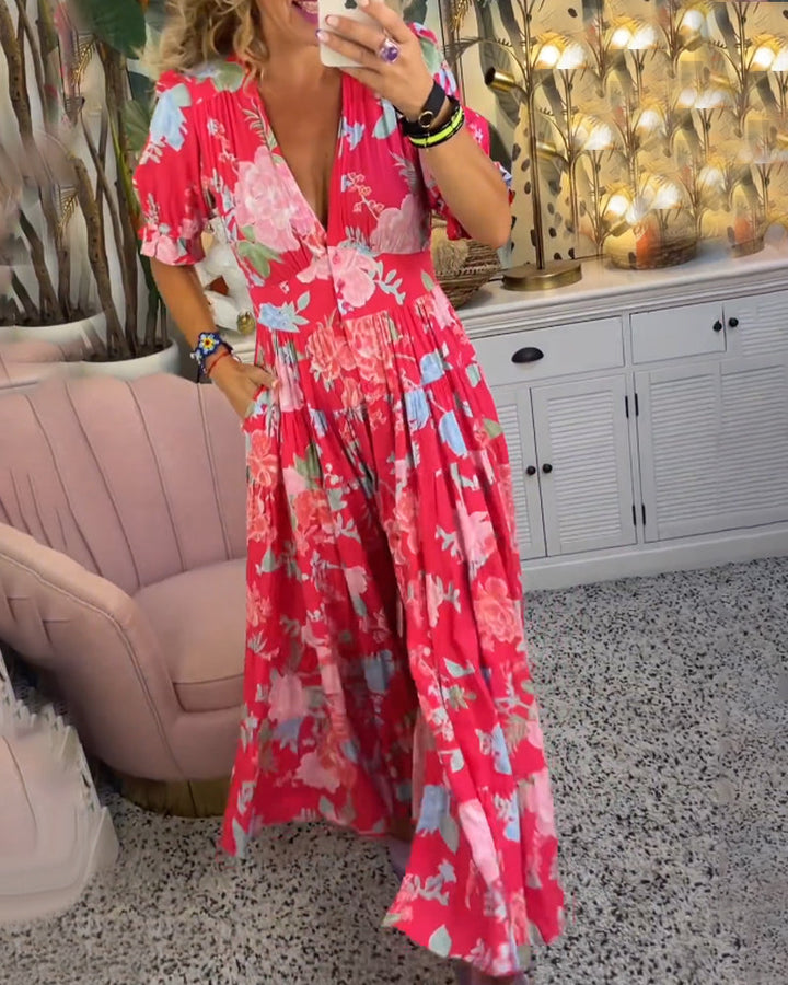 Avalon – Floral V-Neck Dress