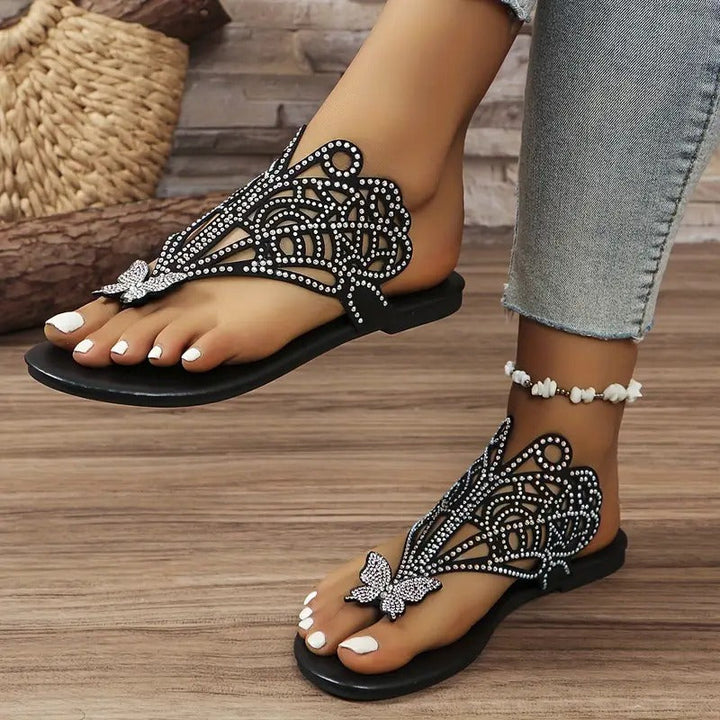 Vrai – Stylish Leather Sandal with Butterfly Cover