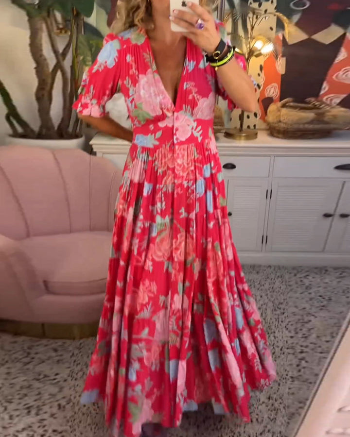 Avalon – Floral V-Neck Dress