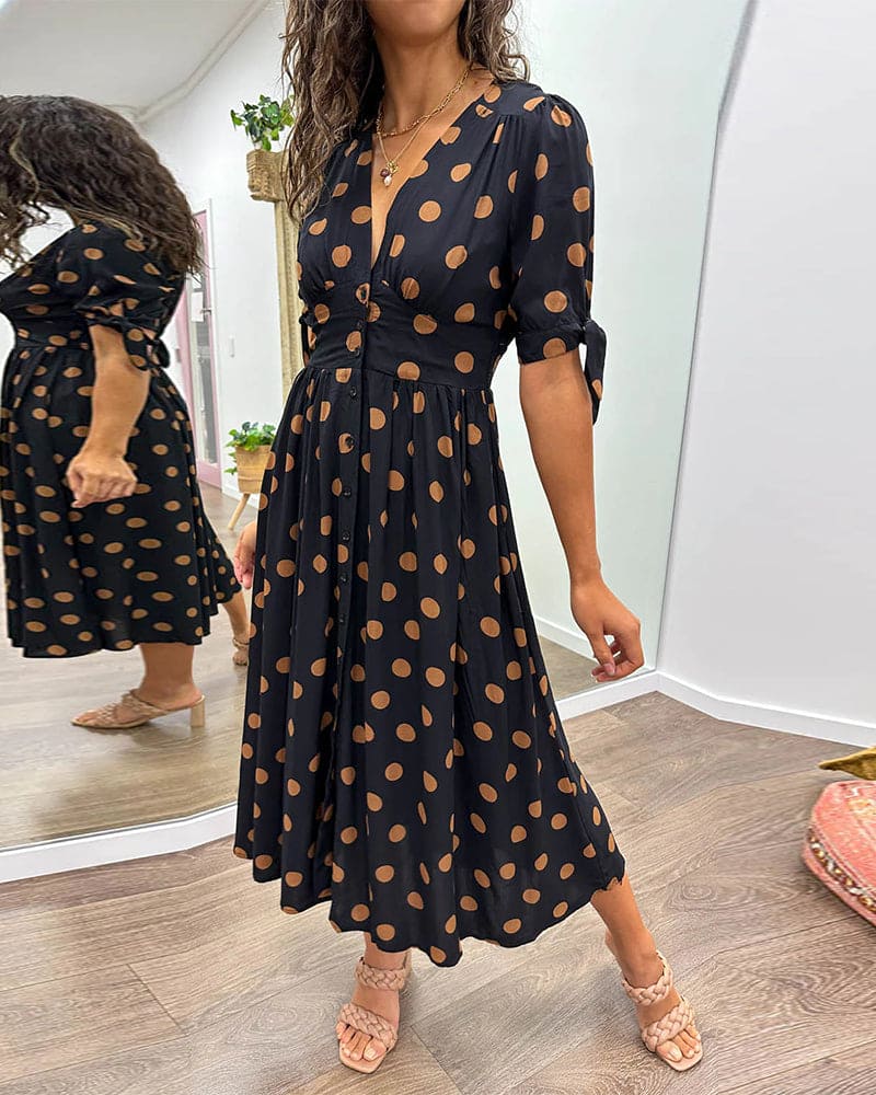 Jasmine – Elegant Dress with Deep V-neck