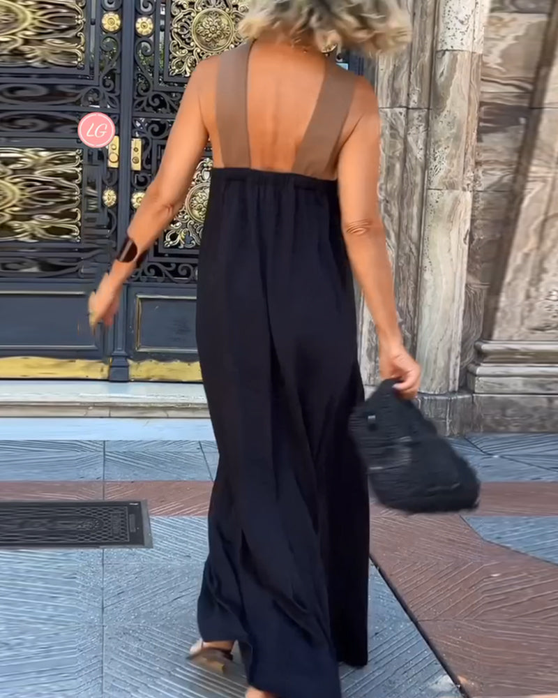 Avalon – Women’s Long Dress with Crossover Neckline