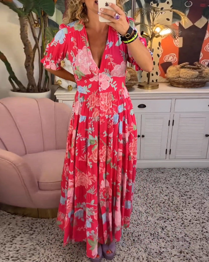 Avalon – Floral V-Neck Dress