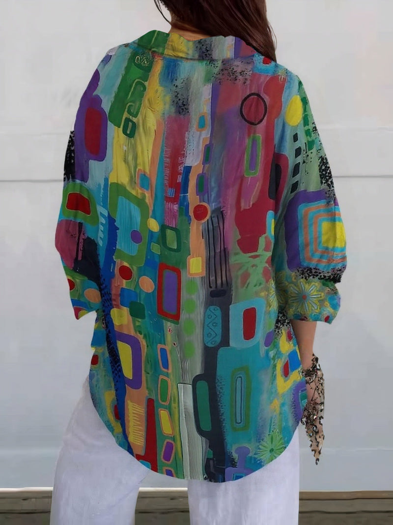 Marlowe – Abstract Print Blouse