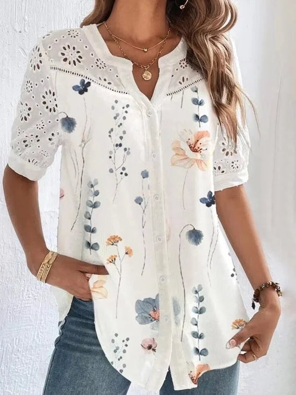 Brinley – Embroidered & Printed Zoila Shirt