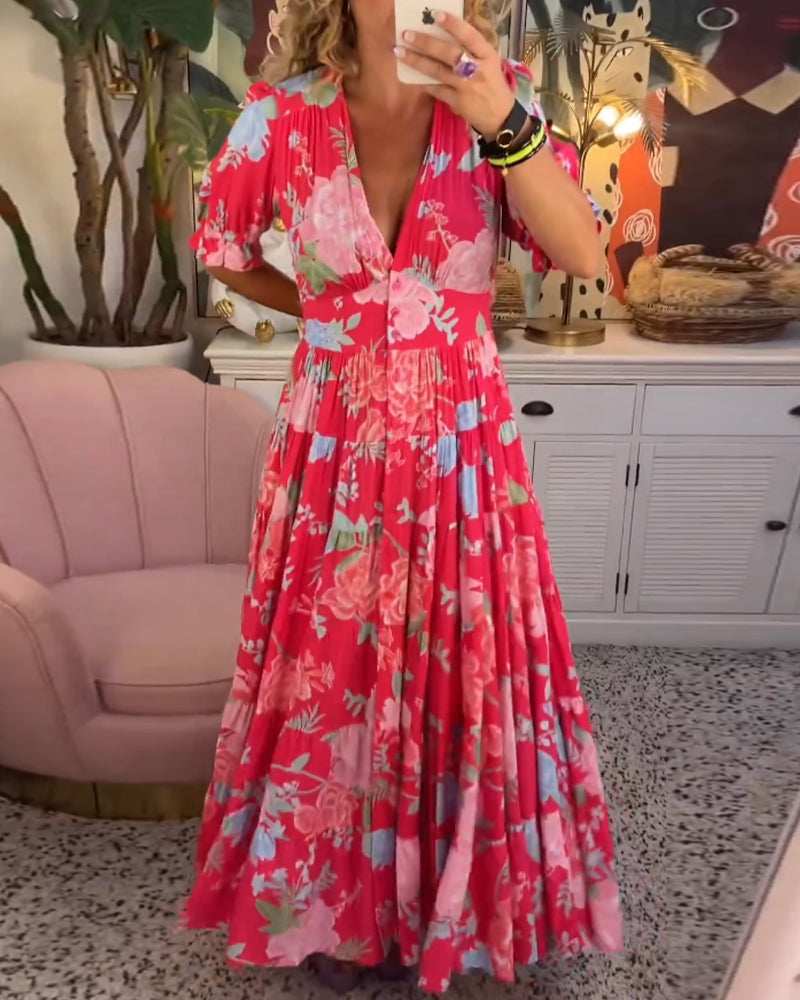 Avalon – Floral V-Neck Dress