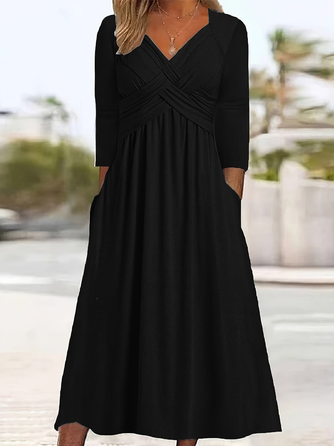 Sage – Cross Front Midi Dress
