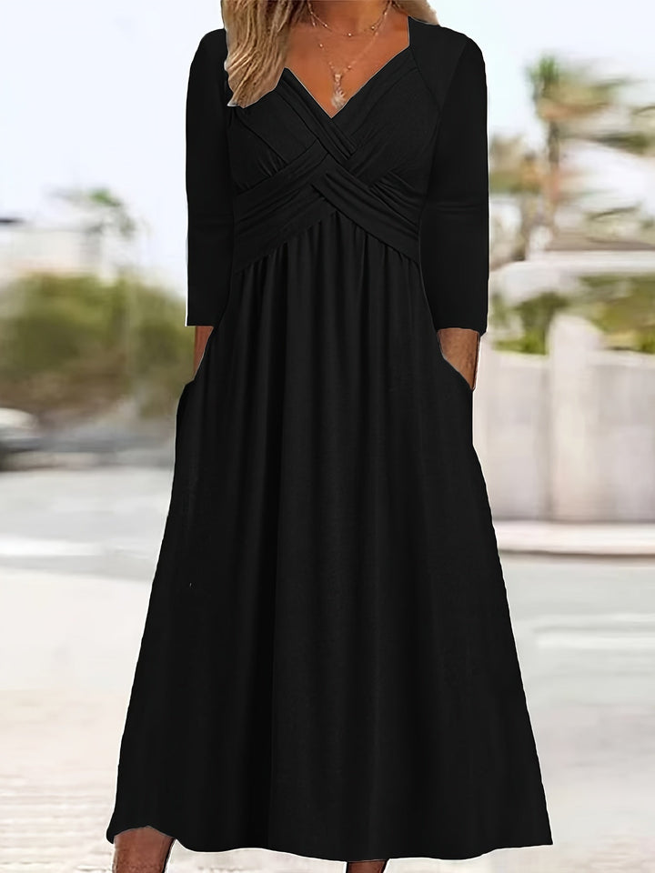Sage – Cross Front Midi Dress