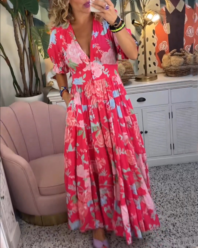 Avalon – Floral V-Neck Dress