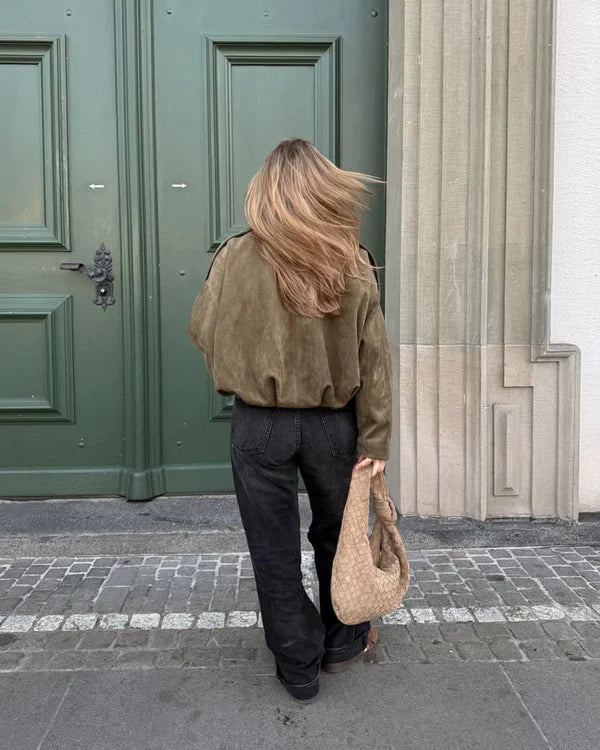 Ora – Suede Bomber Jacket