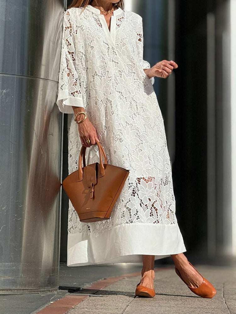 Clover - Modern Flowing Refined Lace Dress