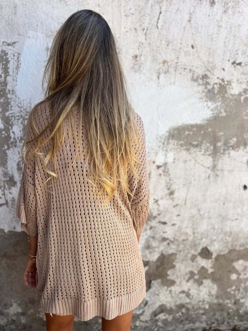Shilana - Hollow V-Neck Knitted Top