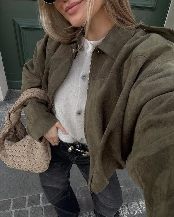 Ora – Suede Bomber Jacket