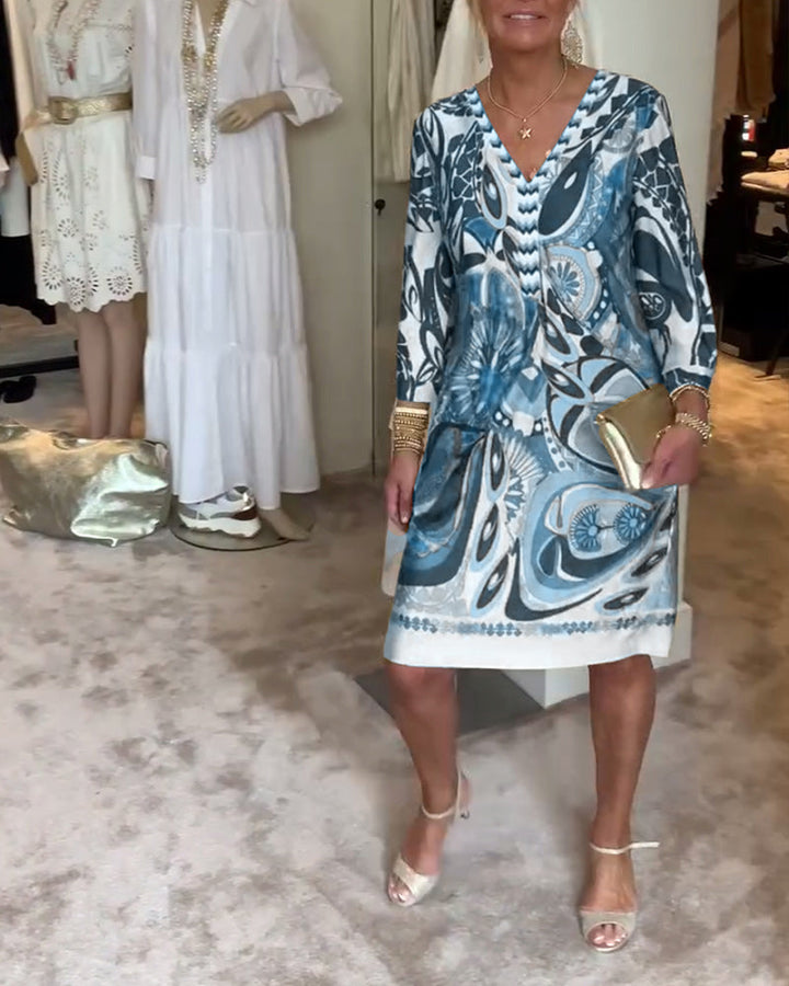Della – Elegant Vintage Print Dress