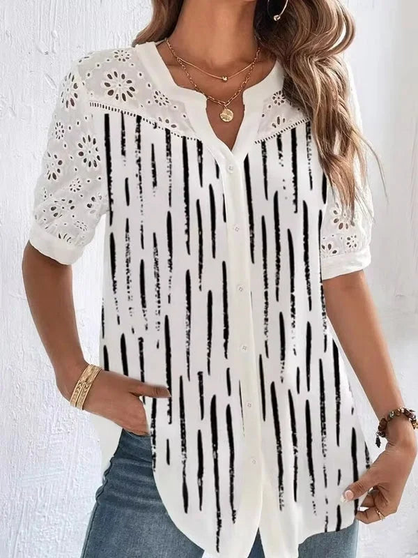 Brinley – Embroidered & Printed Zoila Shirt