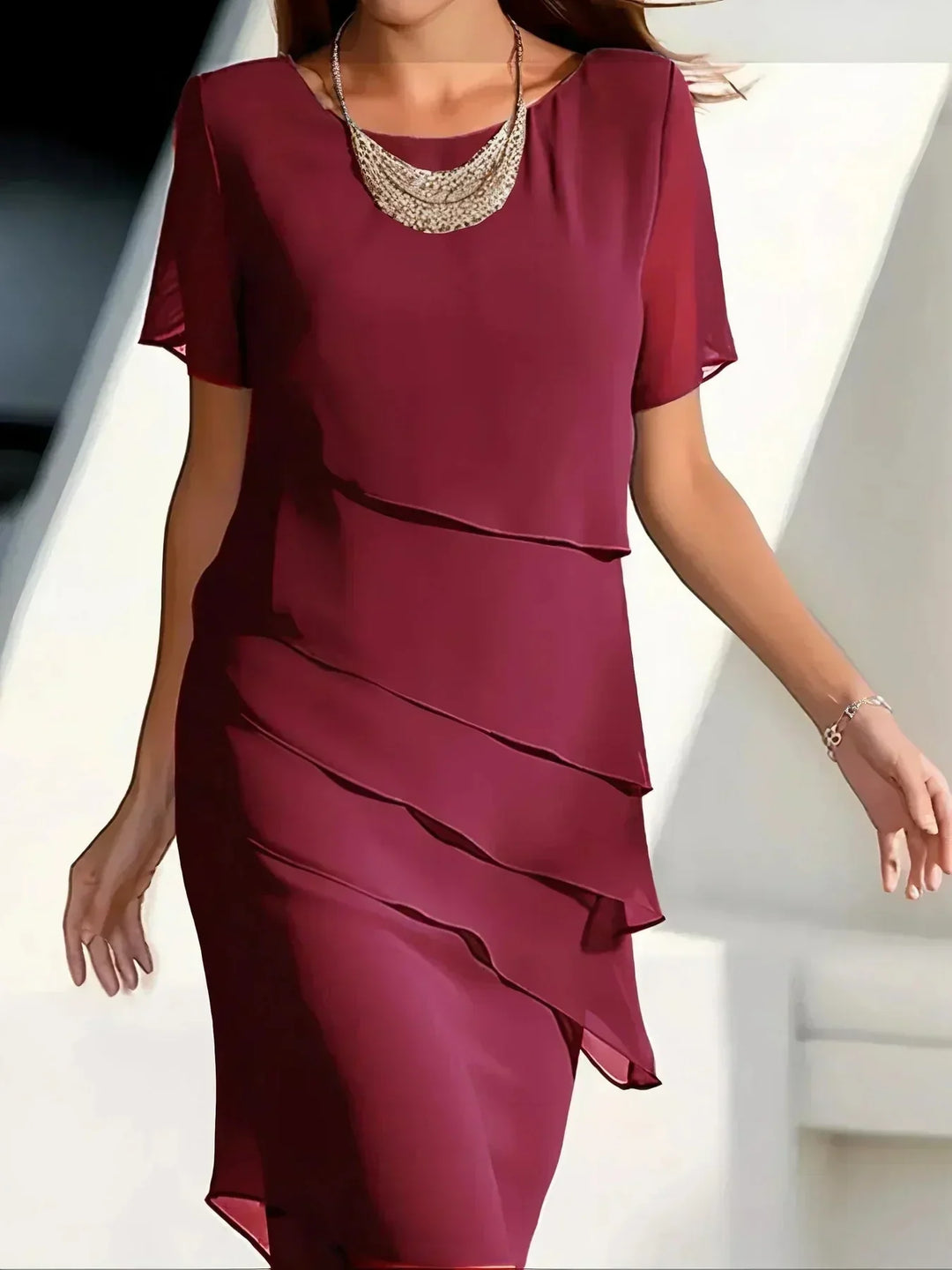 Elise – Aira Midi Dress for Timeless Comfort and Style