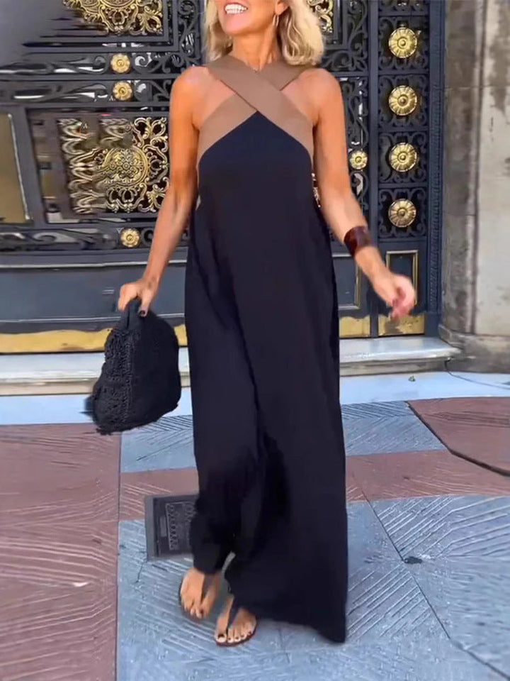 Avalon – Women’s Long Dress with Crossover Neckline
