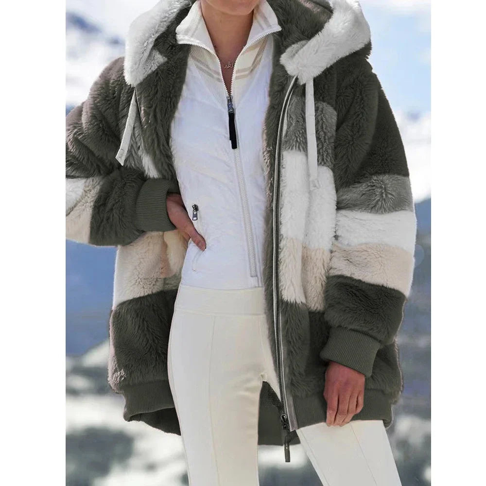PlaidFusion™ - Women's Hooded Cashmere Coat