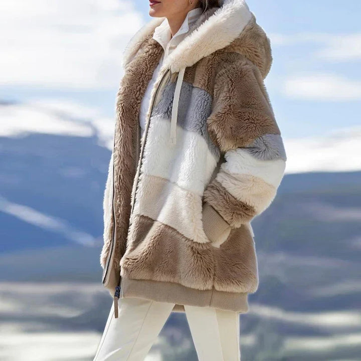 PlaidFusion™ - Women's Hooded Cashmere Coat