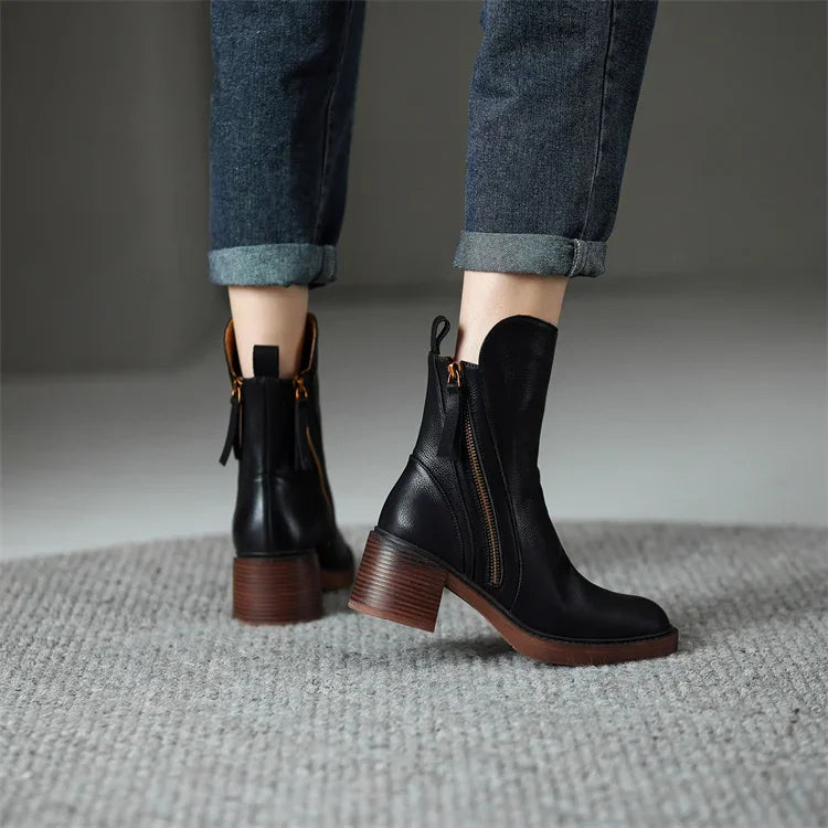 Malia – Leather Ankle Boots for Effortless Sophistication