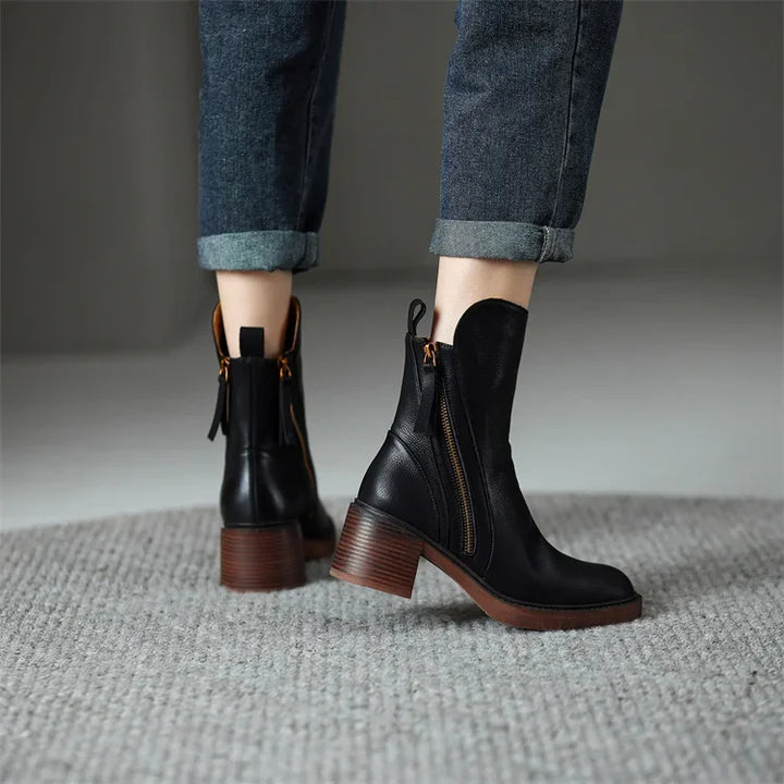 Malia – Leather Ankle Boots for Effortless Sophistication