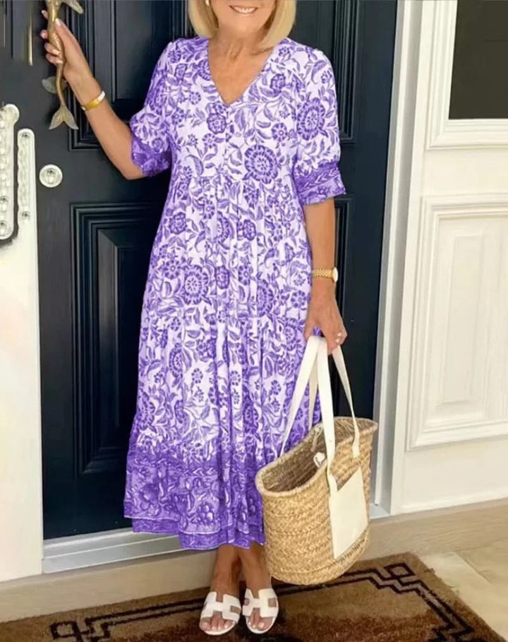 Bexley – Elegant Floral Dress with V-Neck