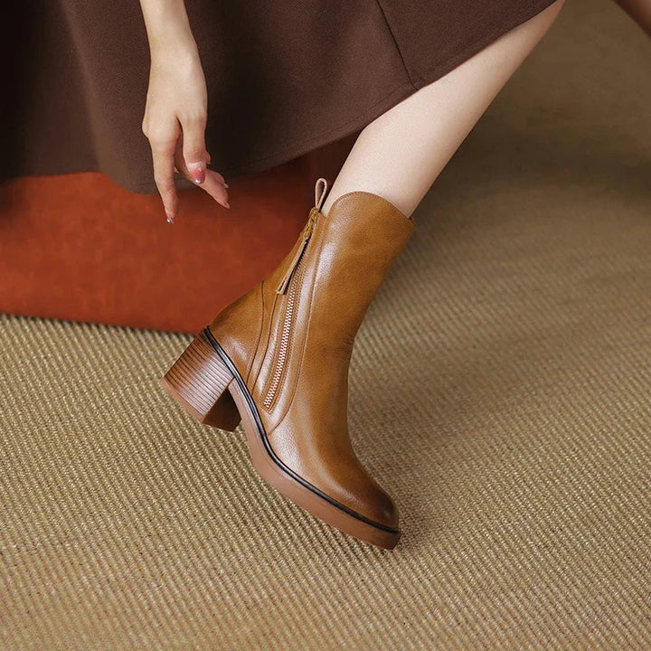Malia – Leather Ankle Boots for Effortless Sophistication