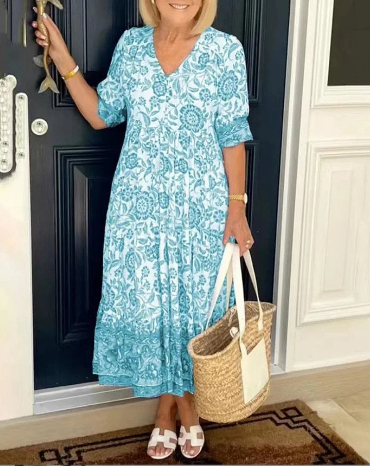 Bexley – Elegant Floral Dress with V-Neck