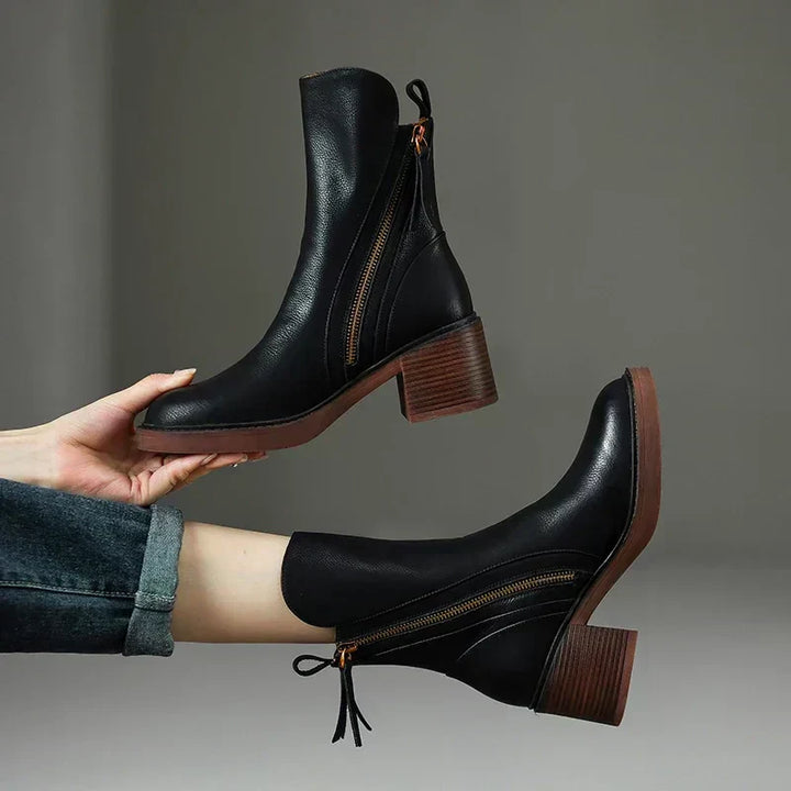 Malia – Leather Ankle Boots for Effortless Sophistication