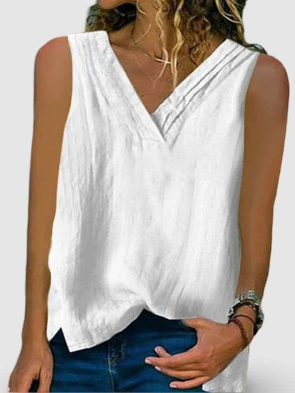 Calypso – Cotton-Linen Blend Blouse