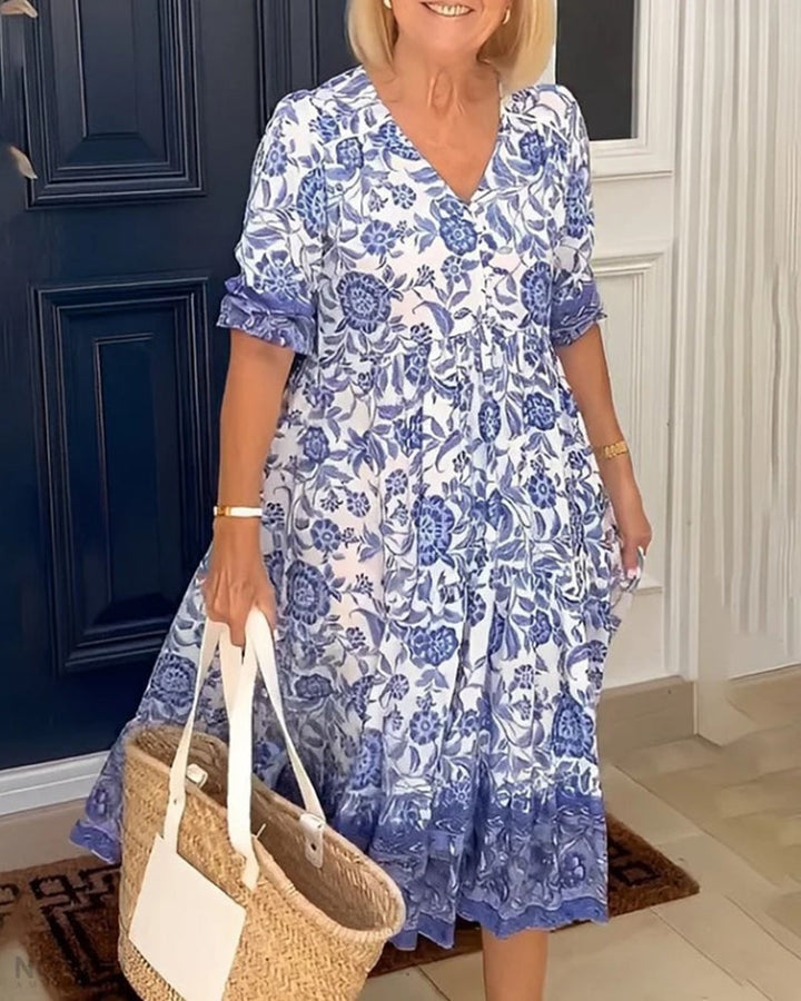 Bexley – Elegant Floral Dress with V-Neck