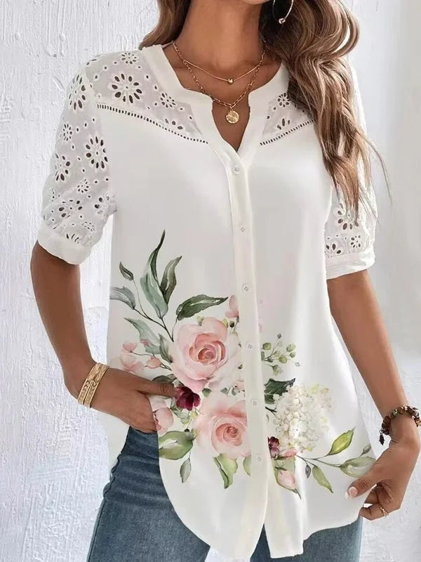 Brinley – Embroidered & Printed Zoila Shirt