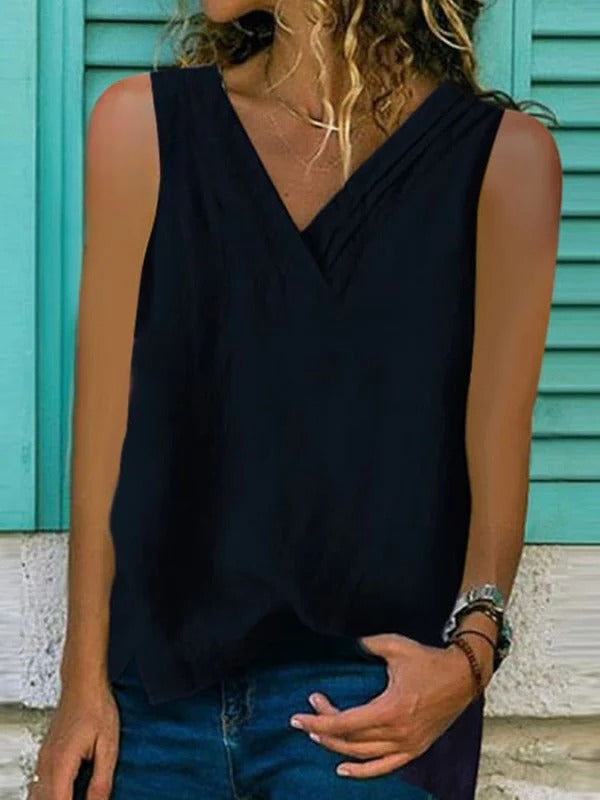 Calypso – Cotton-Linen Blend Blouse