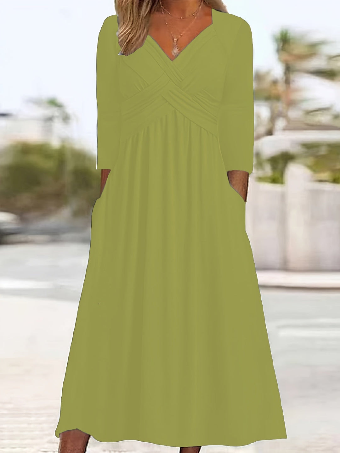 Sage – Cross Front Midi Dress