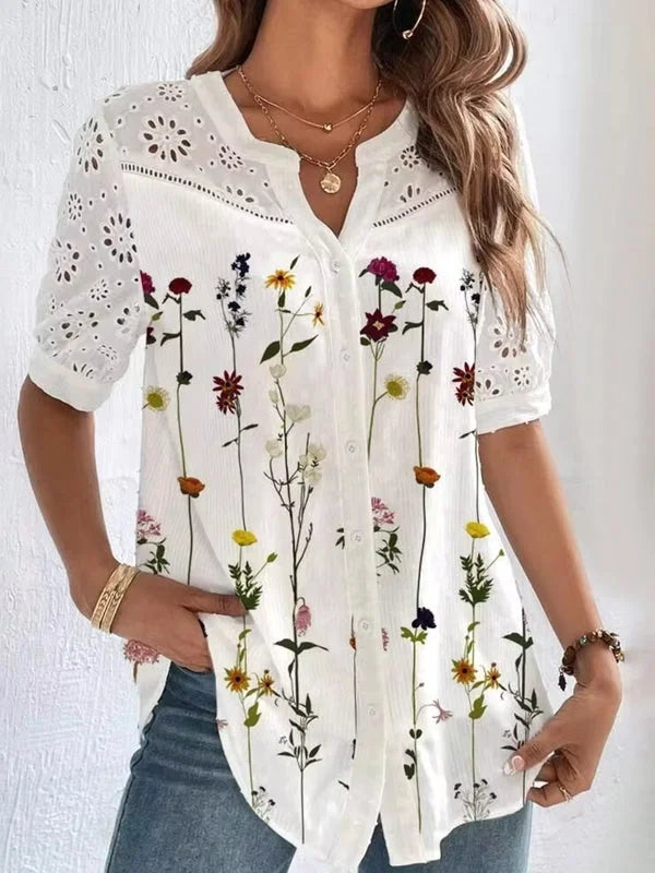 Brinley – Embroidered & Printed Zoila Shirt
