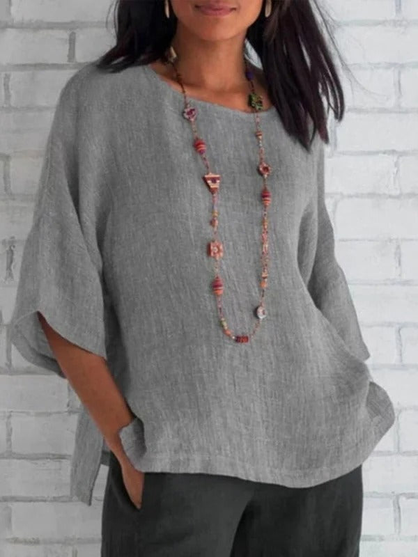 Drea – Crewneck Cotton Shirt Top