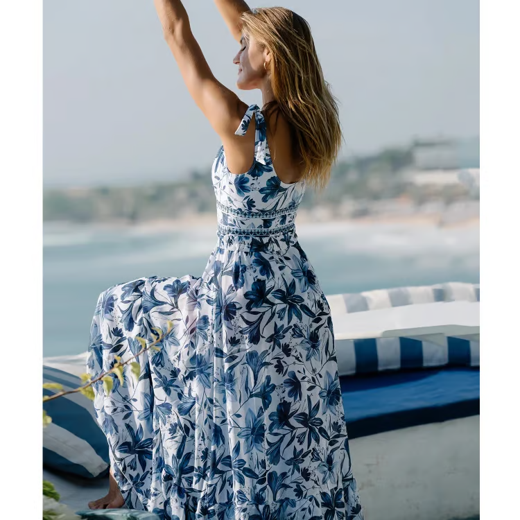 Liora – Neck Floral Print One-Piece Swimsuit Set