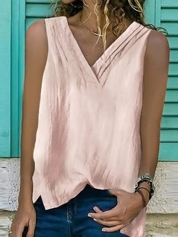 Calypso – Cotton-Linen Blend Blouse