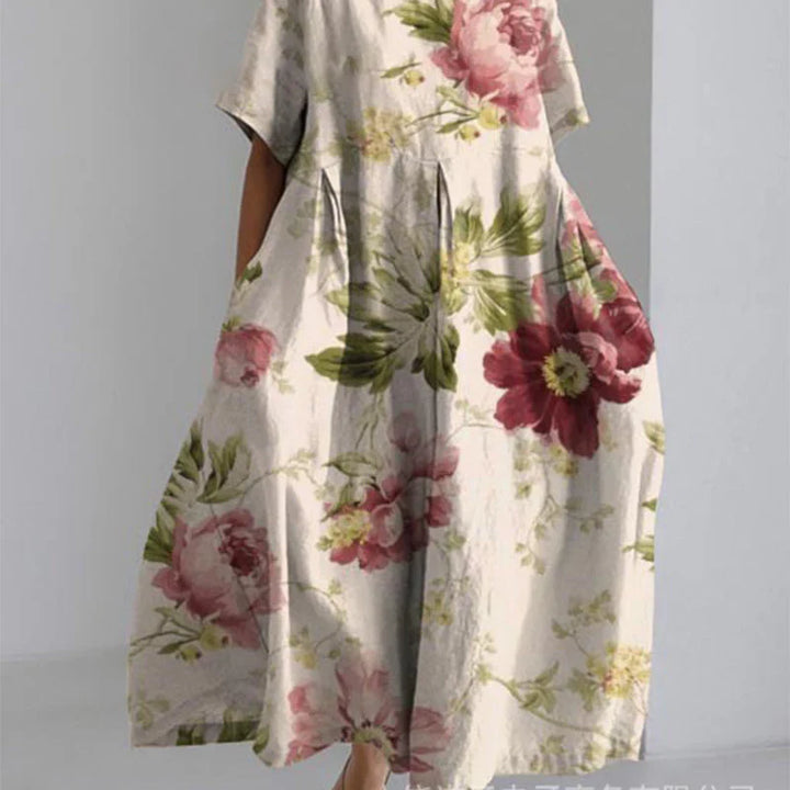 Romilly | Lace-Up Dress with Floral Print