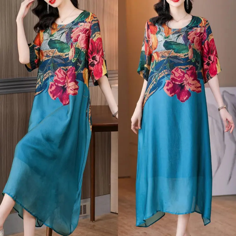 Sariah – Elegant Floral Print Dress