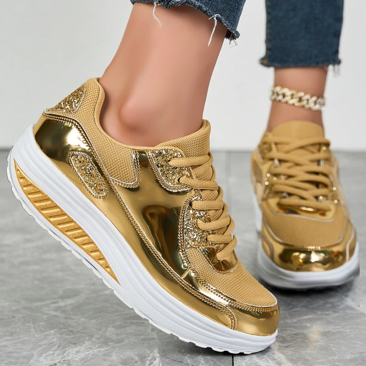 Layla – Casual Sneaker with Metallic and Glitter Accents