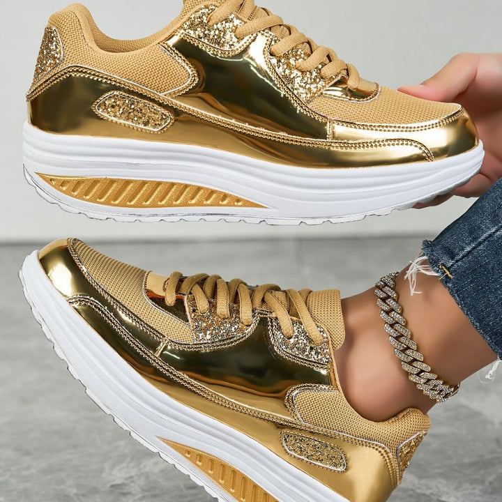 Layla – Casual Sneaker with Metallic and Glitter Accents