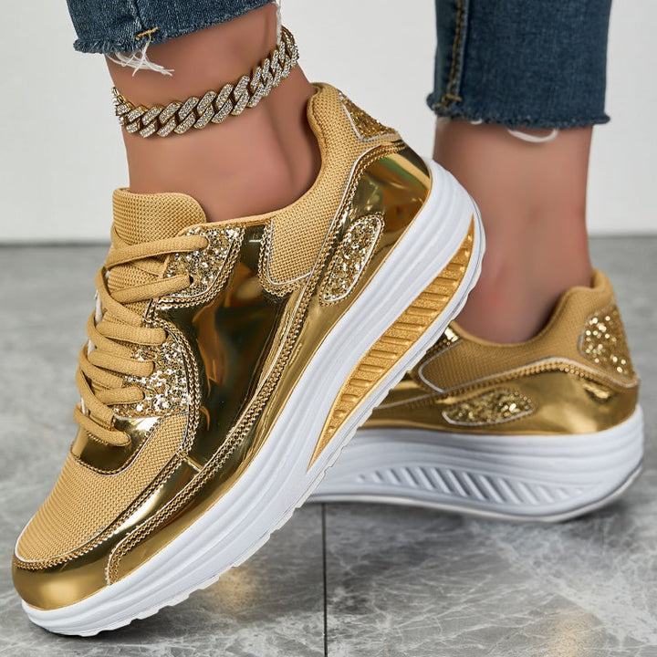Layla – Casual Sneaker with Metallic and Glitter Accents