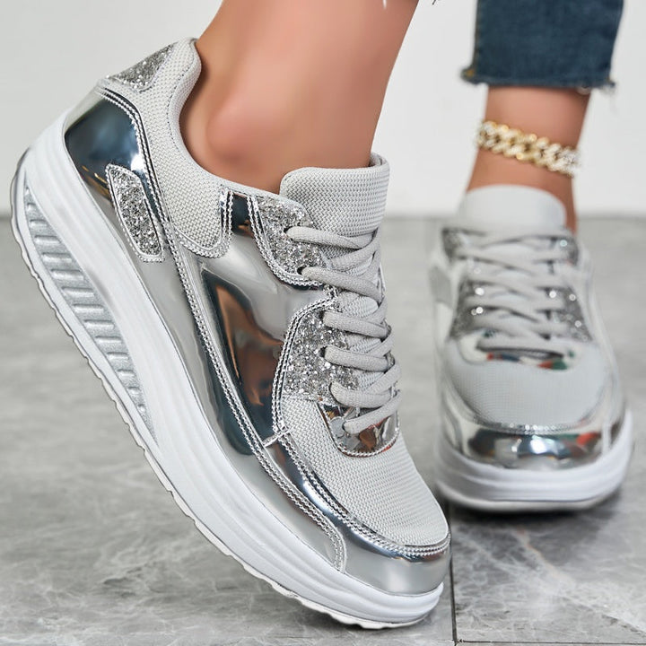 Layla – Casual Sneaker with Metallic and Glitter Accents