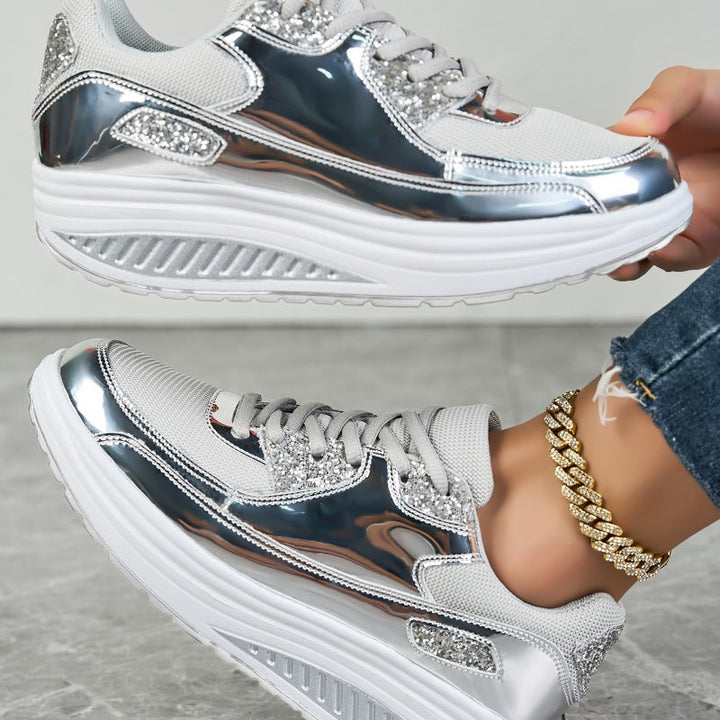 Layla – Casual Sneaker with Metallic and Glitter Accents
