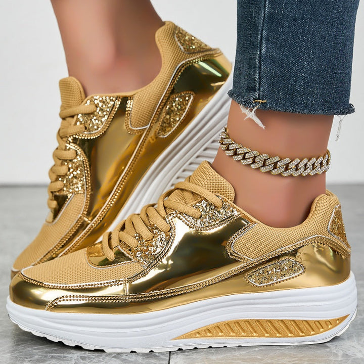 Layla – Casual Sneaker with Metallic and Glitter Accents