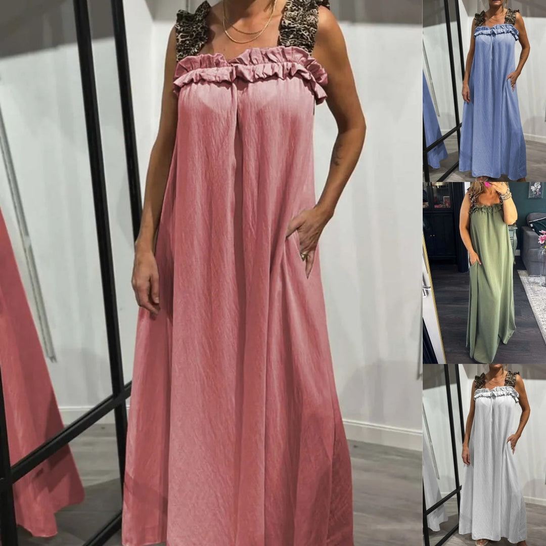 Aura – Casual Sleeveless Maxi Dress with Pockets