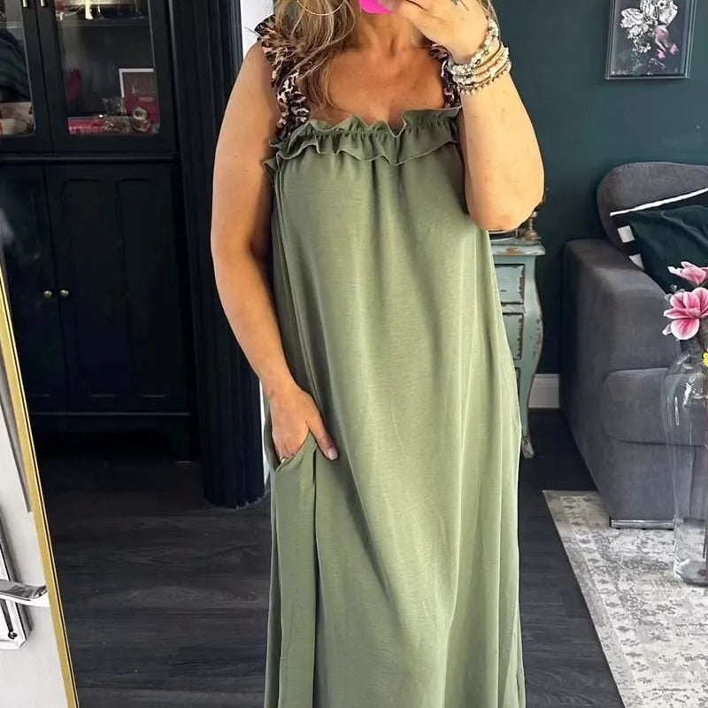 Aura – Casual Sleeveless Maxi Dress with Pockets